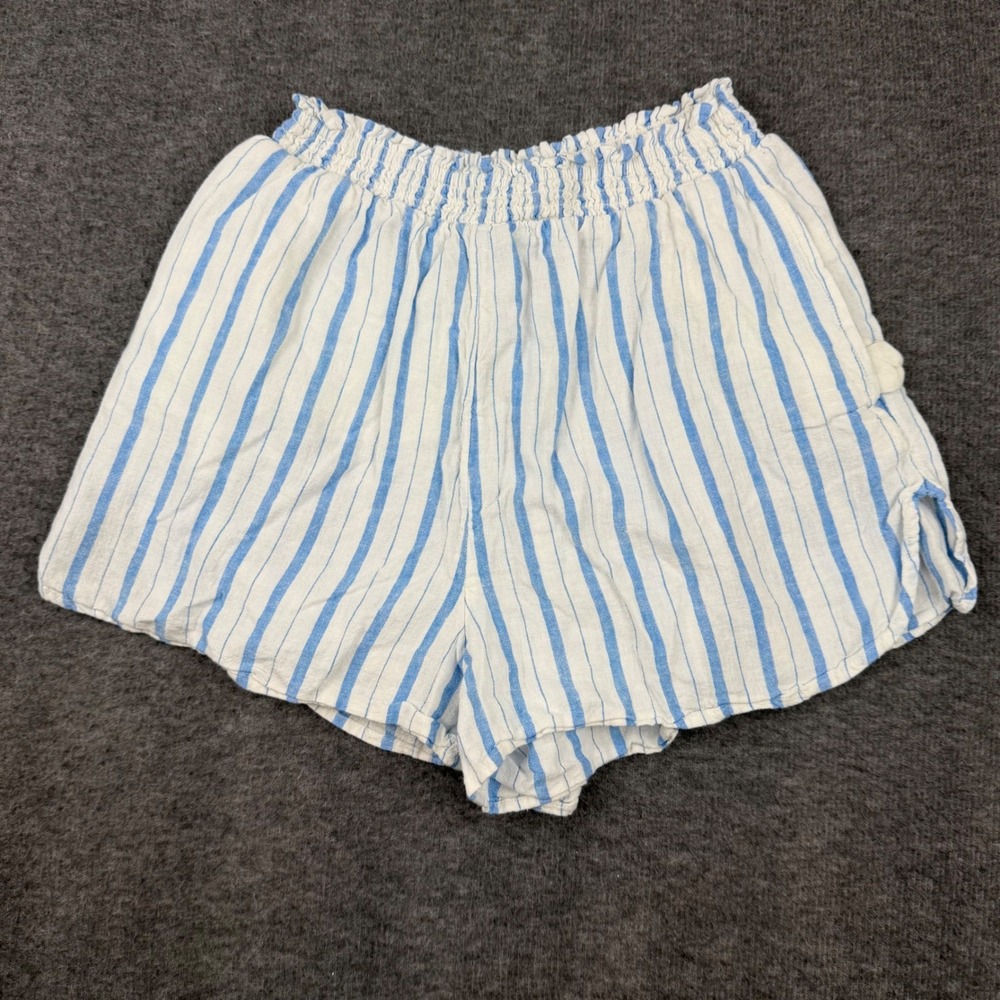 Aerie Striped Shorts Women's XS Blue White‎ Smocked Waist Summer Casual Pockets
